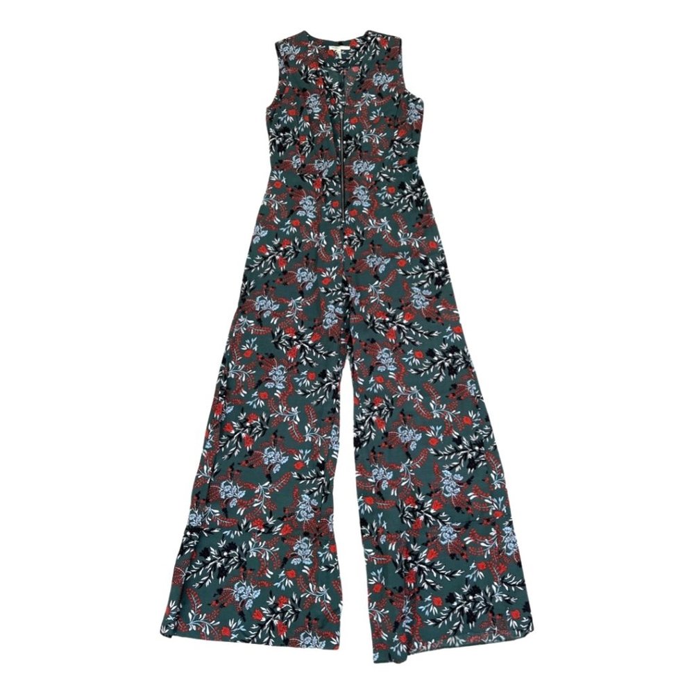 Maje Floral Wide-Leg Jumpsuit in Green, Red, Black